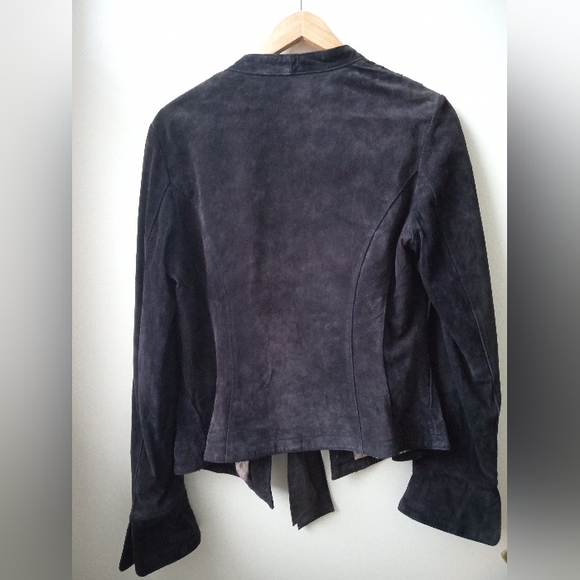 🖤 Danier Leather | Suede Blazer | Genuine Leather | Grey | Size L - Picture 5 of 11